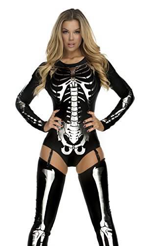 Forplay womens Snazzy Skeleton Costume Set, Black, Large X-Large US