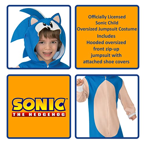 Rubie's boys Sonic Oversized Jumpsuit Costume, As Shown, Medium US