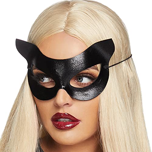 Leg Avenue Women's Cat Mask Costume Accessory, Black, One Size