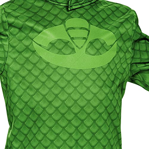 Disguise Gekko Classic Toddler PJ Masks Costume, Large/4-6 Green