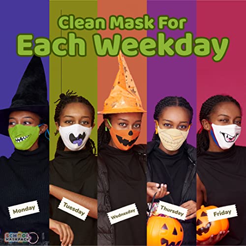 School Mask PackCrayola Reusable Cloth Teen/Adult Mask Set, Halloween