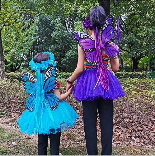 Monarch Butterfly Wings Toddler Girls Fairy Wings Wand Halloween Wings Costume Dress Up Kids Party Favor Pack