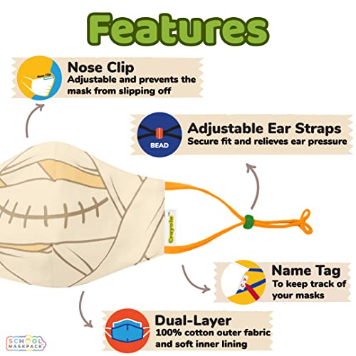 School Mask PackCrayola Reusable Cloth Teen/Adult Mask Set, Halloween