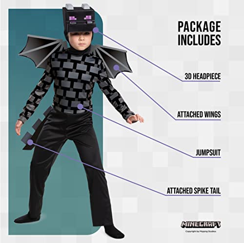 Disguise Minecraft Ender Dragon Costume for Kids, Video Game Inspired Character Outfit, Classic Child Size (10-12)