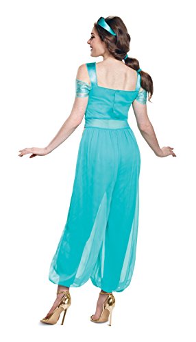 Disguise Women's Jasmine Deluxe Adult Sized Costume, Turquoise, M 8-10 US