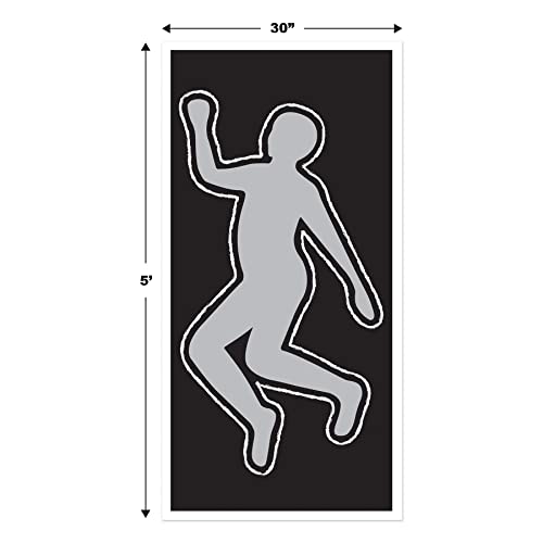 Beistle PSI Body Silhouette, 30 by 5-Feet,White/Black/Silver