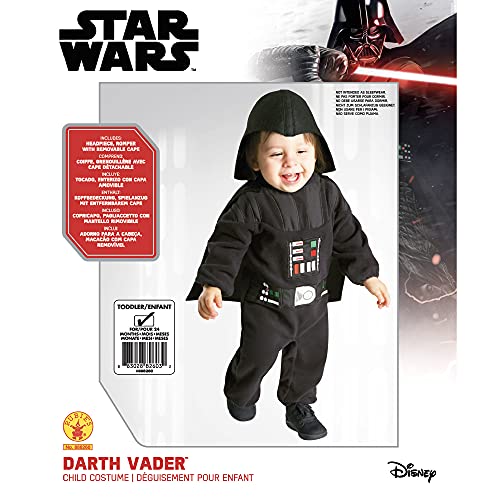 Rubie's Star Wars Darth Vader Romper, Black, 12-24 Months