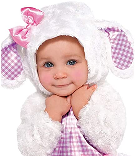 amscan Baby Little Lamb Costume, 12- 24 Months, 1 Set, Pink/White