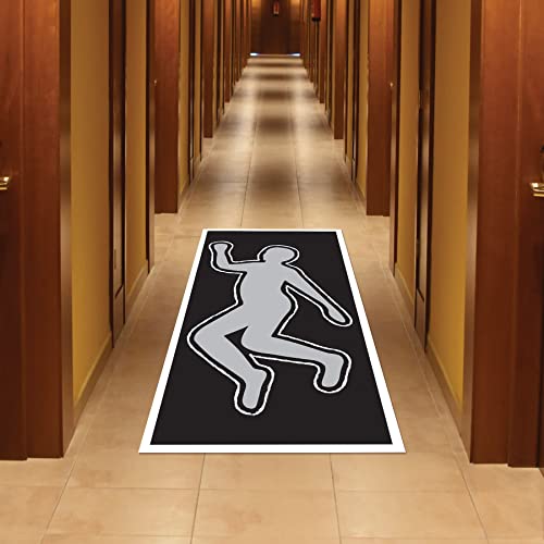 Beistle PSI Body Silhouette, 30 by 5-Feet,White/Black/Silver