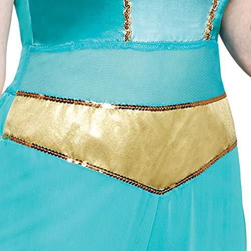 Disguise Women's Jasmine Deluxe Adult Sized Costume, Turquoise, M 8-10 US