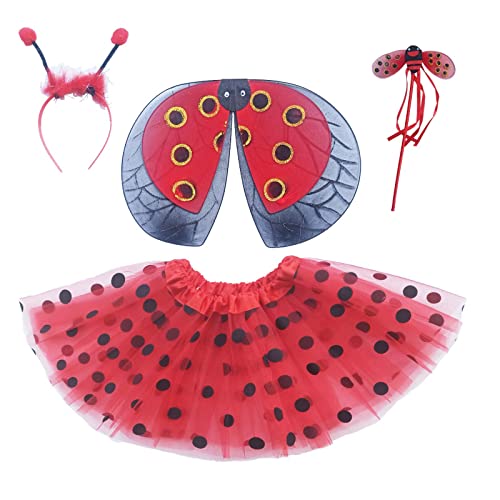 Itotoheart Ladybug Wings For Girls Ladybug Tutu Dress Up Kids Halloween Costume Birthday Party