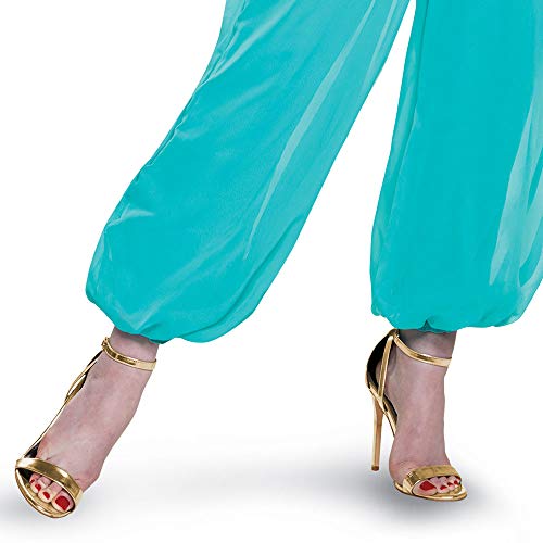 Disguise Women's Jasmine Deluxe Adult Sized Costume, Turquoise, M 8-10 US