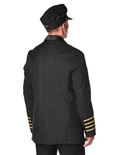 Dreamgirl Mens Mile high Pilot Hugh Jordan, Black, Medium