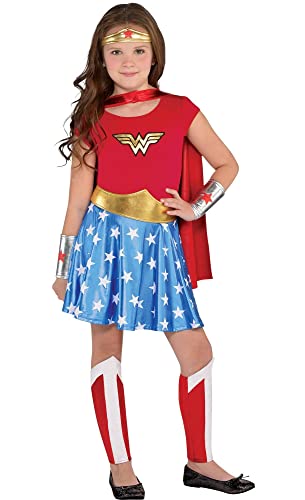 Costumes USA Wonder Woman Halloween Costume for Girls, DC Comics, Large (12-14), Includes Dress, Cape, Headband and More