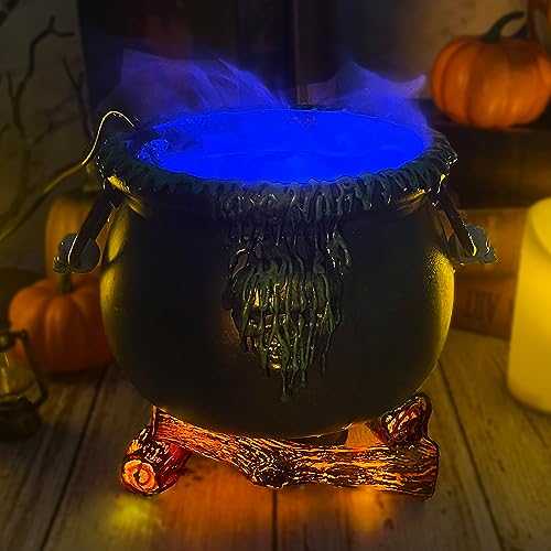 Halloween Witch Cauldron Decor with LED Mist Maker