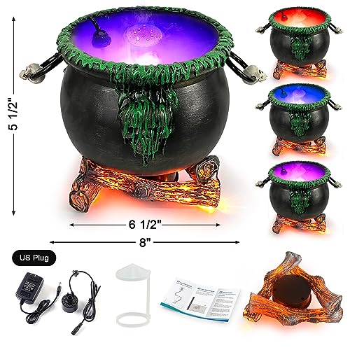 Halloween Witch Cauldron Decor with LED Mist Maker