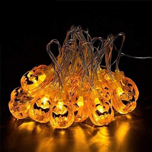 Senmao Home Decor Halloween Lights with 30 led Pumpkin Light,Orange Lights for Halloween 20ft 30LEDs,Halloween Outdoor Lights for Patio, Garden,Parties (IP65,8 Light Modes Warm White) …