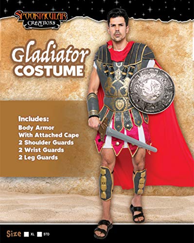 Spooktacular Creations Brave Men’s Roman Gladiator Costume Set for Halloween Audacious Dress Up Party (Standard)