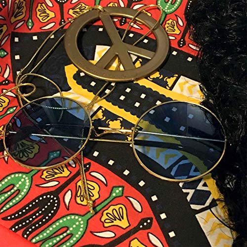 Rubie's mens Heroes and Hombres, Men's Hippie Shirt Wig adult sized costumes, Orange, Extra Large US