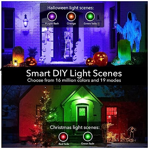 ILC LED Flood Light 30W Outdoor RGB Color Changing, Smart Floodlights RGBW 2700K Warm White & 16 Million Colors, 20 Modes, Grouping, Timing, IP66 Waterproof (2 Pack)