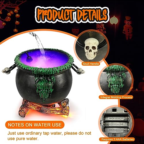 Halloween Witch Cauldron Decor with LED Mist Maker