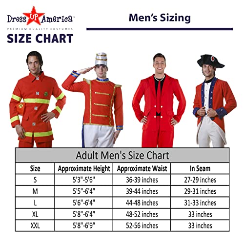 Dress Up America mens Black Fire Fighter adult sized costumes, Multi, X-Large US