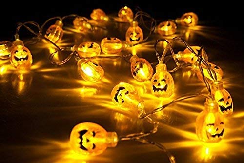 Senmao Home Decor Halloween Lights with 30 led Pumpkin Light,Orange Lights for Halloween 20ft 30LEDs,Halloween Outdoor Lights for Patio, Garden,Parties (IP65,8 Light Modes Warm White) …