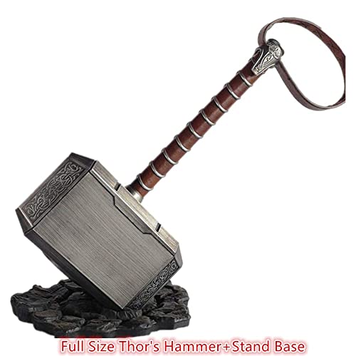damdos Halloween Prop Cosplay Hammers,18" Thoss Role Play Weapon Thunder Hammers+ Stand Base, ABS Plastics Xmas Birthdays Gifts