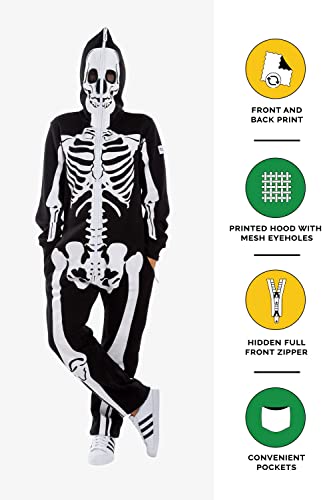 Tipsy Elves Women's Halloween Costume Outfit Skeleton Jumpsuit Medium