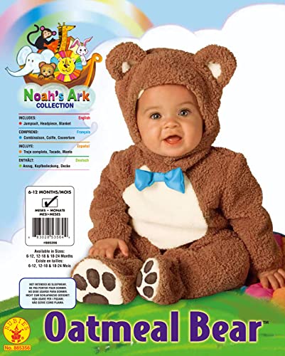 Rubie's baby boys Ark Collection Oatmeal Bear infant and toddler costumes, Multicoloured, 6-12 Months US