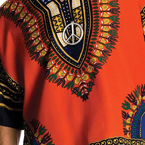 Rubie's mens Heroes and Hombres, Men's Hippie Shirt Wig adult sized costumes, Orange, Extra Large US