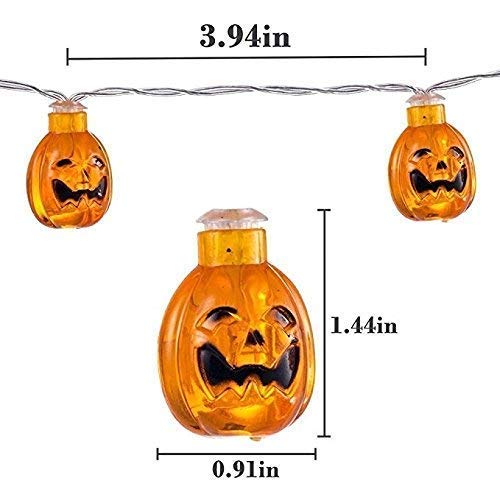 Senmao Home Decor Halloween Lights with 30 led Pumpkin Light,Orange Lights for Halloween 20ft 30LEDs,Halloween Outdoor Lights for Patio, Garden,Parties (IP65,8 Light Modes Warm White) …