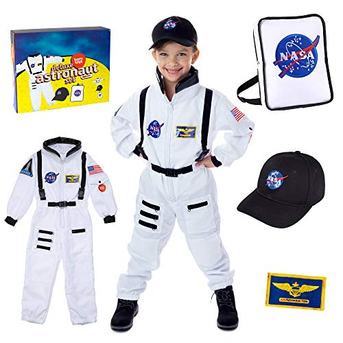 Born Toys Astronaut Costume for Kids for Ages 3-7, Space Toys Includes Kids Space Suit, Kids NASA Hat, NASA Backpack - Toddler Dress Up & Pretend Play, Kids Astronaut Costumes for Boys & Girls