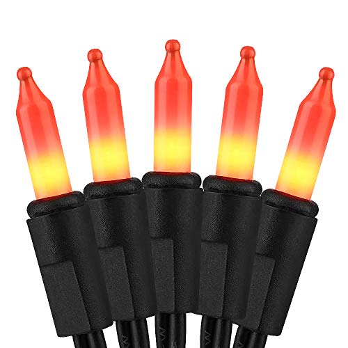 HAYATA Halloween String Lights 24ft 100 Incandescent Orange Mini Bulbs Lights, Halloween Lighting Decor for Outdoor and Indoor Use, Fairy Garden, Yard, Home, Party, Holiday, Halloween Decorations