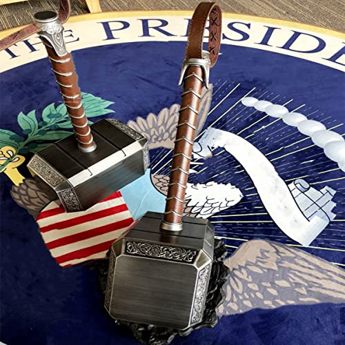 damdos Halloween Prop Cosplay Hammers,18" Thoss Role Play Weapon Thunder Hammers+ Stand Base, ABS Plastics Xmas Birthdays Gifts