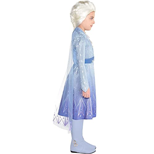 Party City Frozen 2 Elsa Travel Halloween Costume for Girls, Disney, Frozen 2, Small (4-6), with Attached Cape
