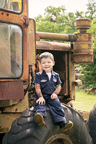 Born to Love Knuckleheads Kids Monkey Coverall Mechanic Photoshoot Overall for Boys & Girls Jumpsuit Baby Outfit (7t, Navy)