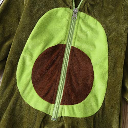 Unisex Toddler Baby Halloween Avocado Costume Cute Velvet Costumes Outfits (6-12 Months,Avocado One-Piece Jumpsuit)