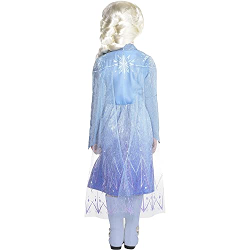 Party City Frozen 2 Elsa Travel Halloween Costume for Girls, Disney, Frozen 2, Small (4-6), with Attached Cape