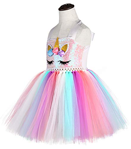 Tutu Dreams Unicorn Tutu for Girls Pink Easter Dress Unicorn Headband Birthday Gifts for Girls Holiday (Sequin Unicorn, 3-4T)