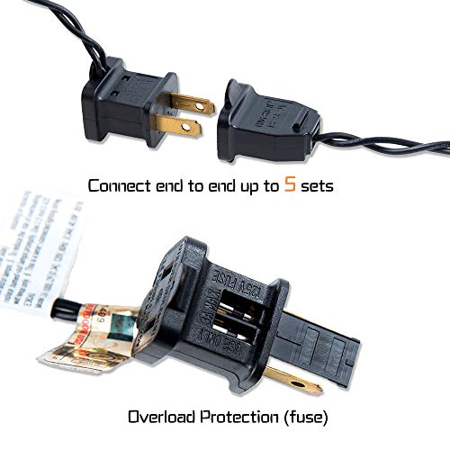 HAYATA Halloween String Lights 24ft 100 Incandescent Orange Mini Bulbs Lights, Halloween Lighting Decor for Outdoor and Indoor Use, Fairy Garden, Yard, Home, Party, Holiday, Halloween Decorations