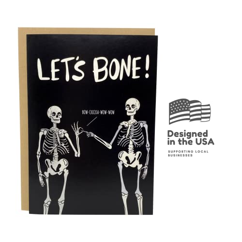 Sleazy Greetings Funny Valentine's Day Card For Husband Boyfriend Wife Girlfriend | Funny Birthday Card For Men Women | Naughty Valentine's Day Card For Him Her | Dirty Halloween Skeleton Card