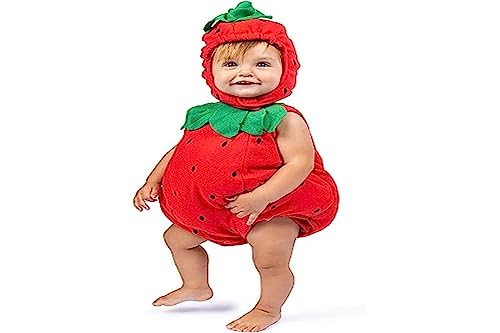 Dress-Up-America Baby Strawberry Costume - Halloween Strawberry Romper for Girls