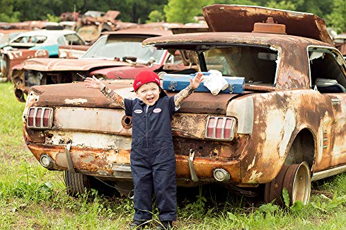 Born to Love Knuckleheads Kids Monkey Coverall Mechanic Photoshoot Overall for Boys & Girls Jumpsuit Baby Outfit (7t, Navy)