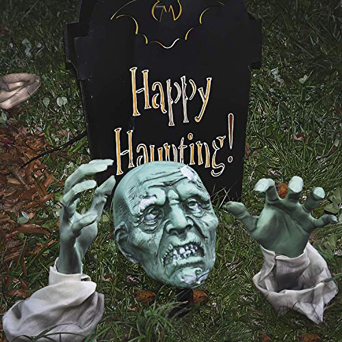 Fun Little Toys Zombie Groundbreaker Halloween Decorations Outdoor, Crawling Skulls in Ground, Climbing Skeleton Head, Yard Lawn Garden Stake Graveyard Decor Party Props