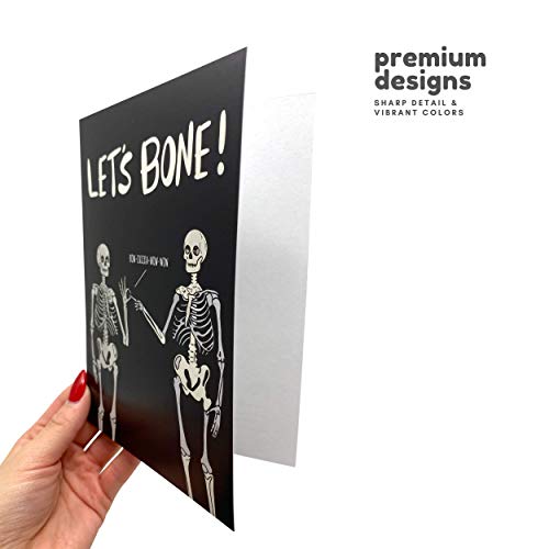 Sleazy Greetings Funny Valentine's Day Card For Husband Boyfriend Wife Girlfriend | Funny Birthday Card For Men Women | Naughty Valentine's Day Card For Him Her | Dirty Halloween Skeleton Card