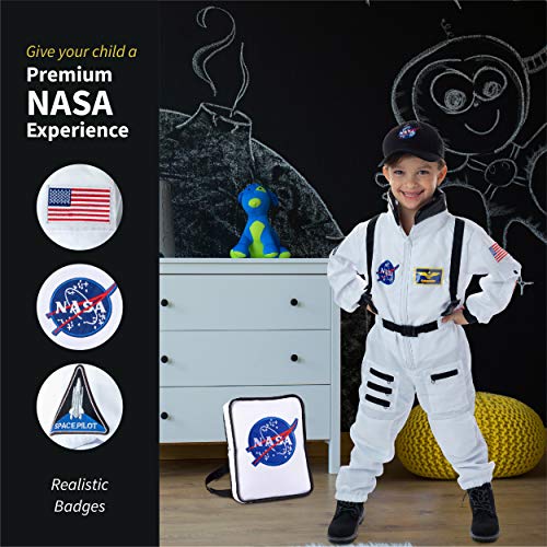 Born Toys Astronaut Costume for Kids for Ages 3-7, Space Toys Includes Kids Space Suit, Kids NASA Hat, NASA Backpack - Toddler Dress Up & Pretend Play, Kids Astronaut Costumes for Boys & Girls