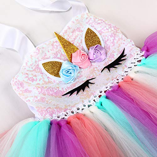 Tutu Dreams Unicorn Tutu for Girls Pink Easter Dress Unicorn Headband Birthday Gifts for Girls Holiday (Sequin Unicorn, 3-4T)