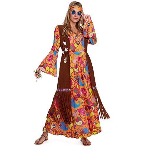 Morph - Hippie Costume Women - Hippie Dress - 70s outfits - 70s Costume For Women - Hippie Dress Costume Women - 60s Costume For Women - 70's Dress -Size XXL