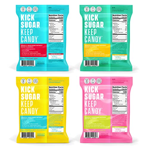 SmartSweets Core 4 Variety Pack, 1.8oz (Pack of 8), Candy With Low Sugar & Calorie, Healthy Snacks For Kids & Adults - Sweet Fish, Sourmelon Bites, Peach Rings, Sour Blast Buddies